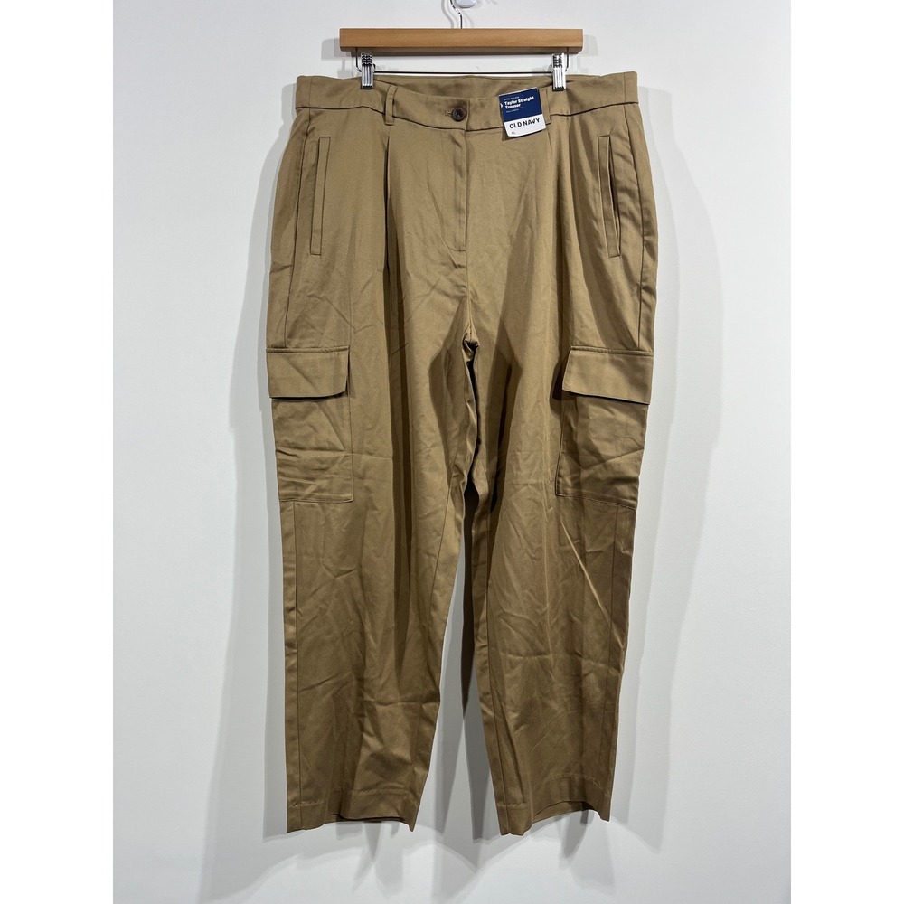 Old Navy Taylor Straight Trouser Extra High-Rise Cargo Pants XL Old Money Preppy
